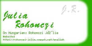 julia rohonczi business card